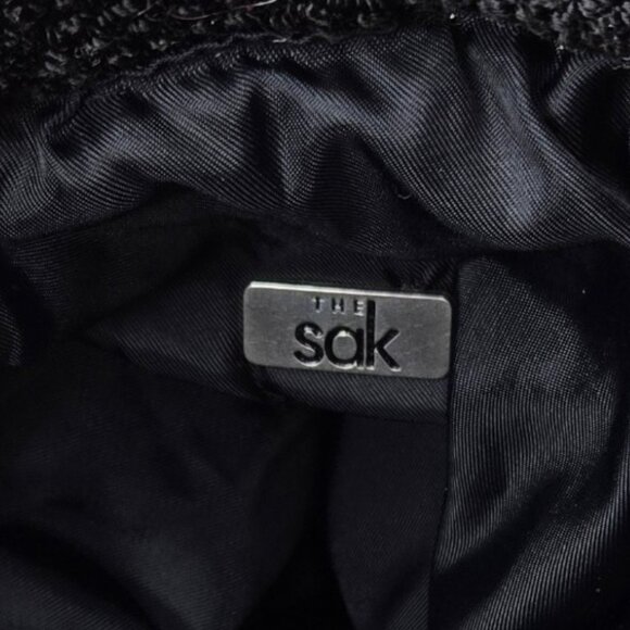 The Sak Black Crochet Small Back Pack Women's Cinch Top Rounded Strap Everyday - Picture 7 of 7